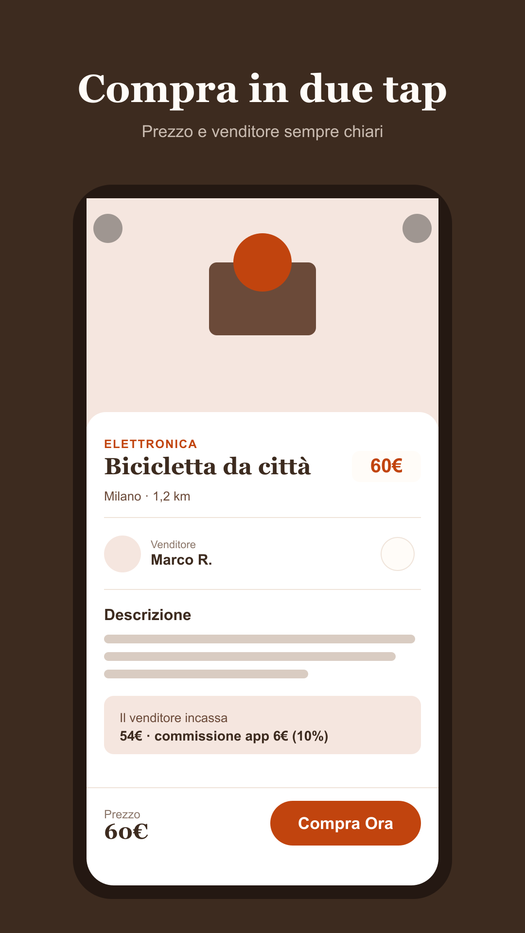 Dettaglio di un articolo in vendita